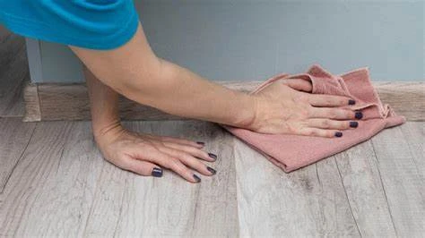 wood baseboards